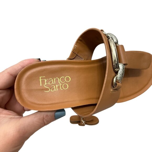 Franco Sarto Brielle Leather T Strap Women's Wedge Sandal Size 9 - Picture 7 of 10